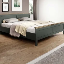Letto 160x200cm matrimoniale moderno verde quercia Texel