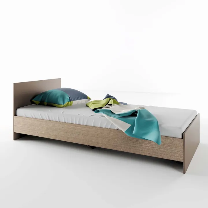 Letto 90x200cm singolo moderno rovere scuro marrone Marco Gihome®