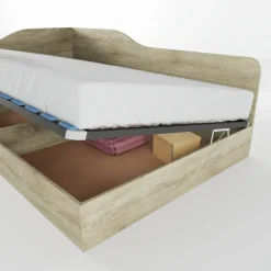 Letto 120x190cm una piazza e mezza contenitore rovere Alex Gihome®