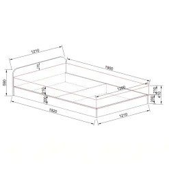 Letto 120x190cm una piazza e mezza contenitore rovere sonoma Carducci