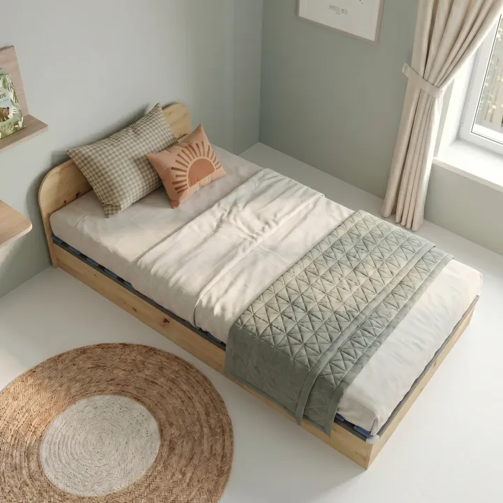Letto 120x190cm una piazza e mezza contenitore rovere rustico Carducci