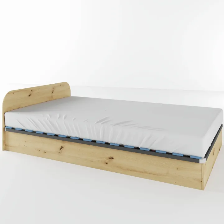 Letto 120x190cm una piazza e mezza contenitore rovere rustico Carducci