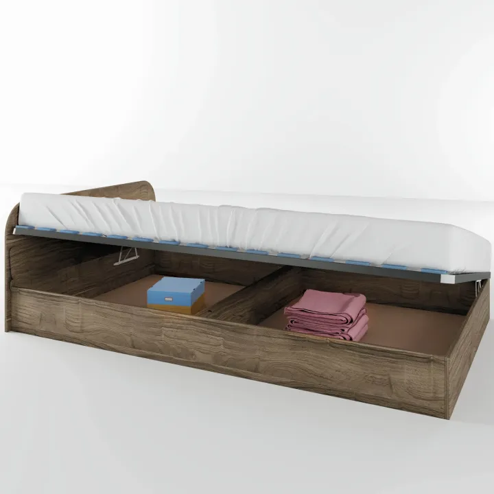 Letto 120x190cm una piazza e mezza contenitore noce Carducci