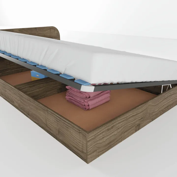 Letto 120x190cm una piazza e mezza contenitore noce Carducci