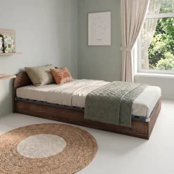 Letto 120x190cm una piazza e mezza contenitore noce Carducci