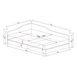 Letto 120x190cm una piazza e mezza contenitore stile rovere rustico Alex Gihome®