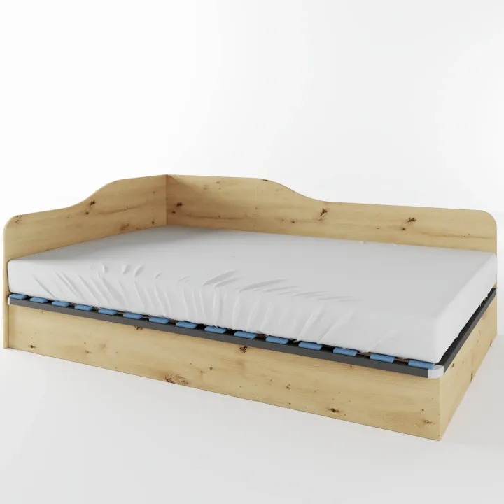 Letto 120x190cm una piazza e mezza contenitore stile rovere rustico Alex Gihome®