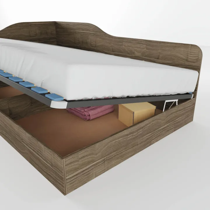 Letto 120x190cm una piazza e mezza contenitore noce Alex Gihome®