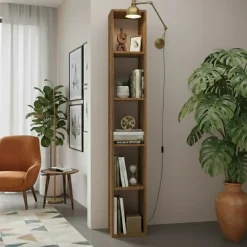 Libreria colonna 28x186h cm con 4 ripiani rovere scuro Sunset