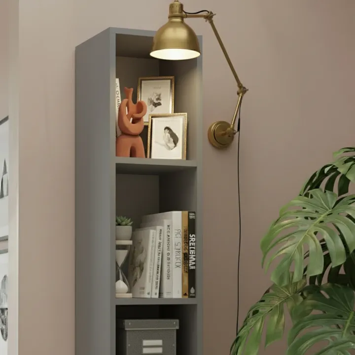 Libreria colonna 28x186h cm con 4 ripiani grigio scuro Sunset