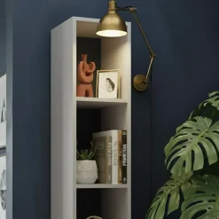 Libreria colonna 28x186h cm con 4 ripiani grigio chiaro Sunset
