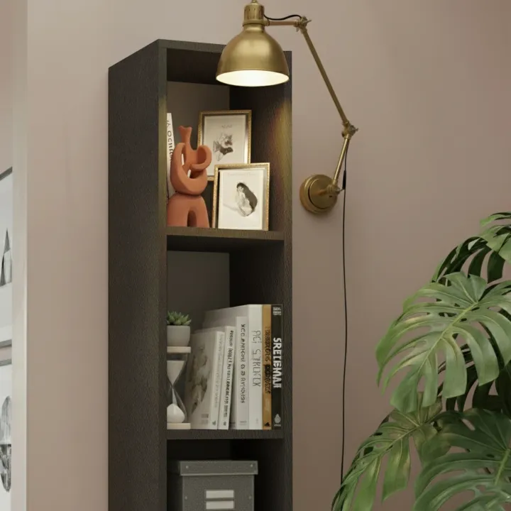 Libreria colonna 28x186h cm con 4 ripiani ossido nero Sunset