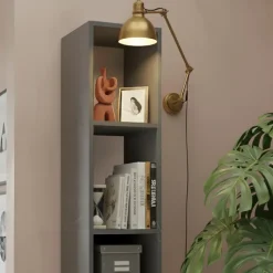Libreria colonna 28x186h cm con 4 ripiani antracite Sunset