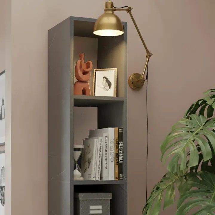 Libreria colonna 28x186h cm con 4 ripiani antracite Sunset