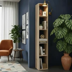 Libreria colonna 28x186h cm con 4 ripiani rovere chiaro Sunset