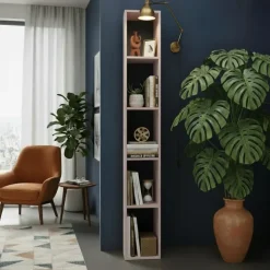 Libreria colonna 28x186h cm con 4 ripiani beige Sunset