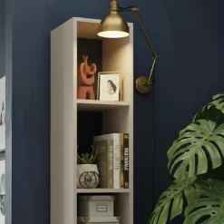 Libreria colonna 28x186h cm con 4 ripiani beige Sunset