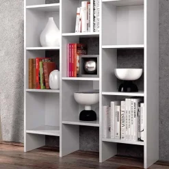 Libreria da parete scaffale 192x192h cm moderna bianco opaco Jasmine2