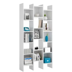 Libreria da parete scaffale 192x192h cm moderna bianco opaco Jasmine2