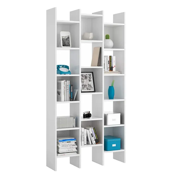 Libreria da parete scaffale 384x192h cm moderna bianco opaco Jasmine