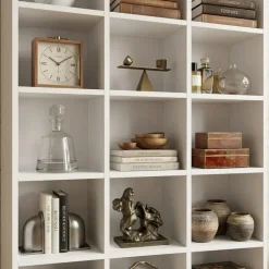 Libreria da parete 102x178h cm moderna soggiorno bianco Macondo