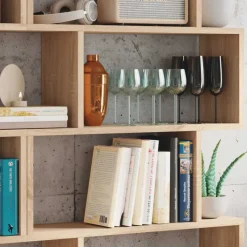 Libreria da parete 160x192h cm moderna rovere chiaro Amira 2