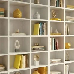 Libreria da parete 203x178h cm moderna soggiorno bianco Macondo 2
