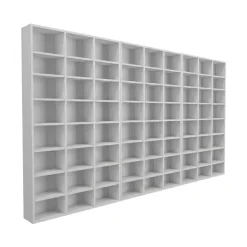 Libreria da parete 305x178h cm moderna soggiorno bianco Macondo 3