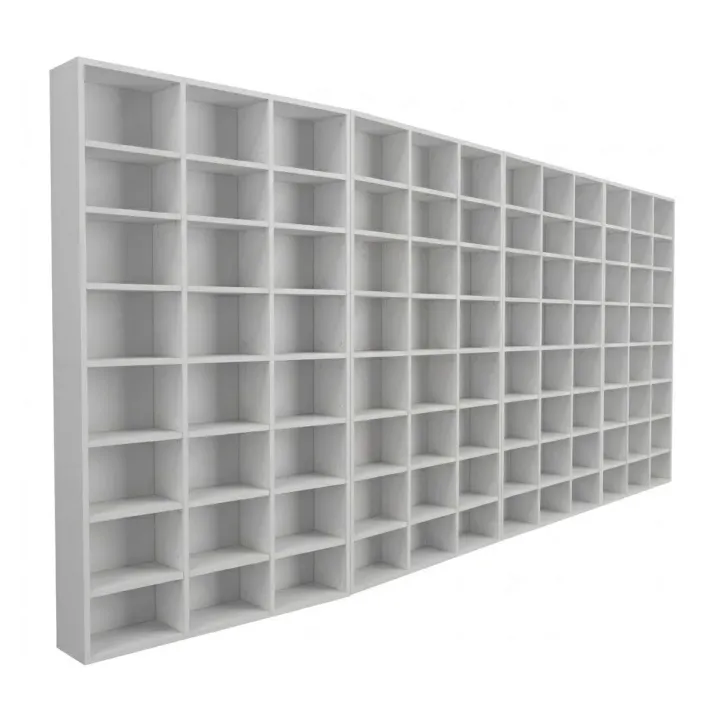 Libreria da parete 407x178h cm moderna soggiorno bianco Macondo 4