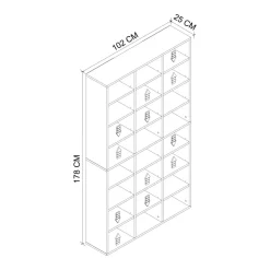 Libreria da parete 102x178h cm moderna soggiorno antracite Macondo