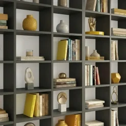 Libreria da parete 203x178h cm moderna soggiorno antracite Macondo 2