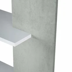 Libreria da parete 360x180h cm soggiorno bianco opaco cemento Aline