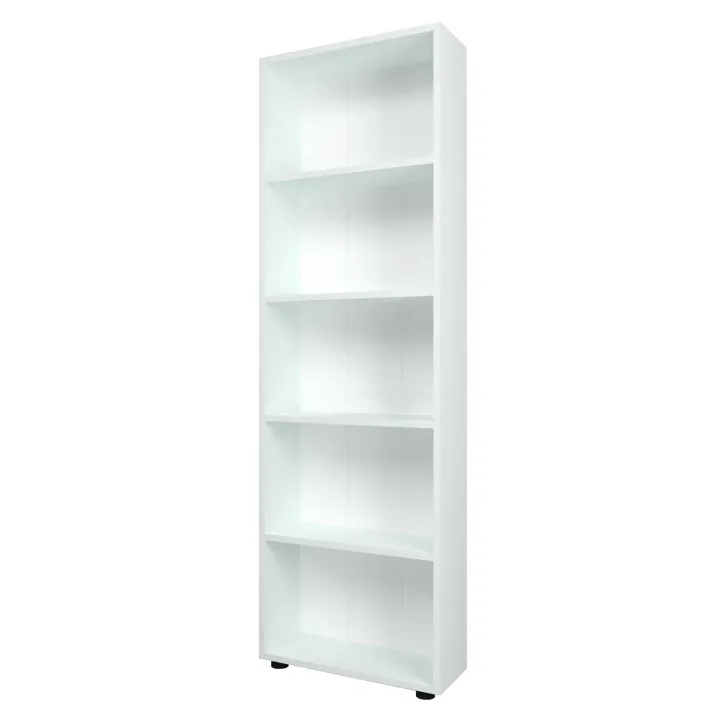 Libreria moderna 56x172cm 4 ripiani multiuso bianco Marvel