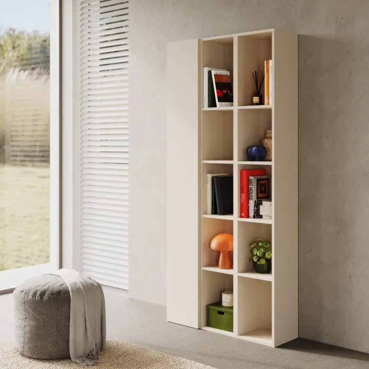Libreria moderna 84x186h cm 1 anta beige Sunset 1004