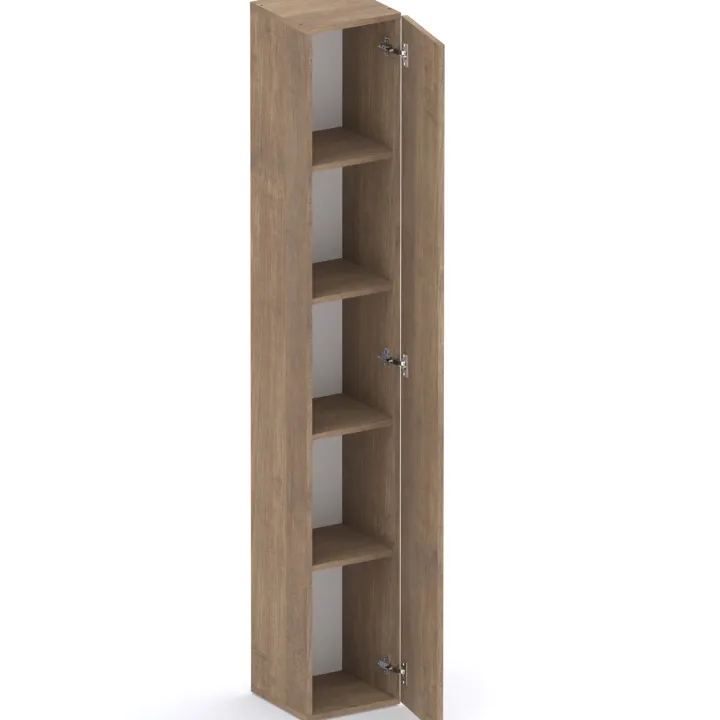 Libreria moderna 84x186h cm 1 anta rovere scuro Sunset 1004