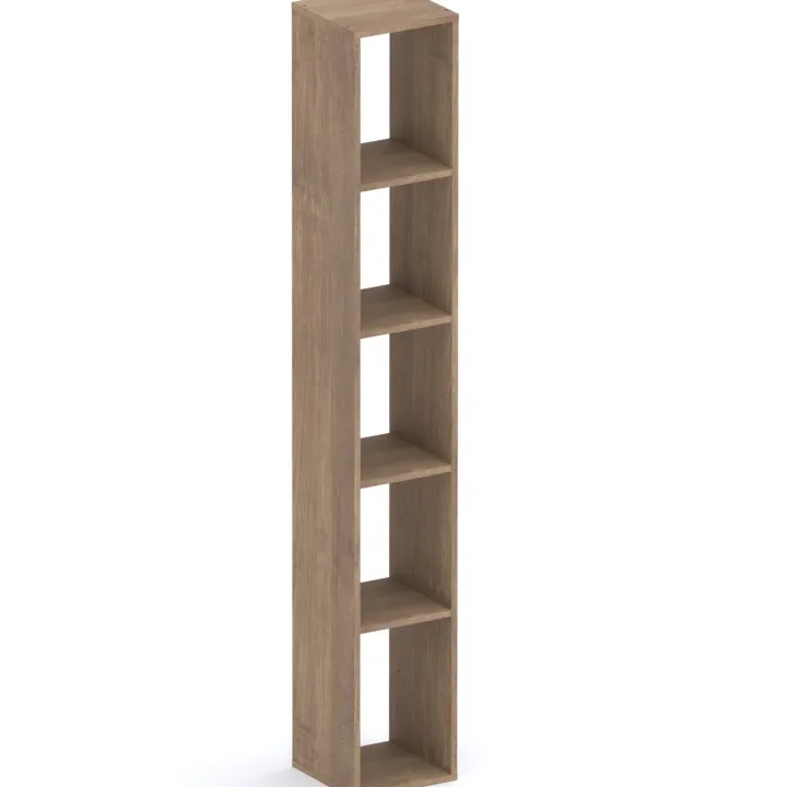 Libreria moderna 84x186h cm 1 anta rovere scuro Sunset 1004