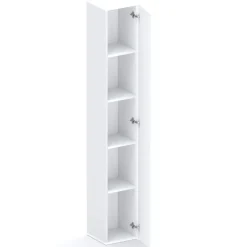 Libreria moderna 84x186h cm 2 ante bianco lucido rovere chiaro Sunset 1005