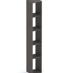 Libreria moderna 84x186h cm 2 ante bianco lucido ossido nero Sunset 1005