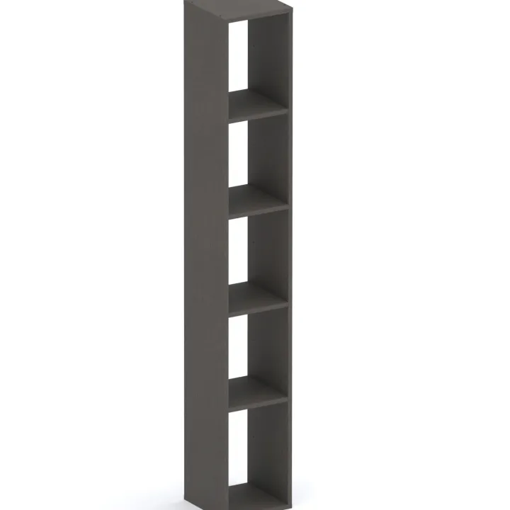 Libreria moderna 84x186h cm 2 ante bianco lucido ossido nero Sunset 1005
