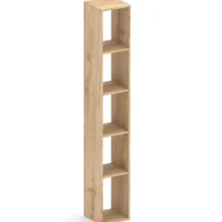 Libreria moderna 84x186h cm 2 ante marrone bronzo rovere chiaro Sunset 1005