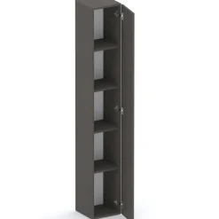 Libreria moderna 84x186h cm 2 ante ossido nero rovere chiaro Sunset 1005