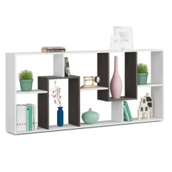 Libreria orizzontale 180x80h cm moderna bianco opaco ossido Texas