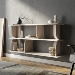 Libreria sospesa 160x78h cm moderna soggiorno cashmere Bukly