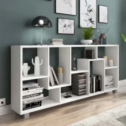Libreria verticale 69x161h cm reversibile moderna bianco frassinato Eliza