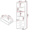 Libreria 63x190h cm 3 cassetti design moderno bianco Pastello