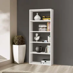 Libreria 89x218h cm componibile moderna bianco frassinato Kubic 14