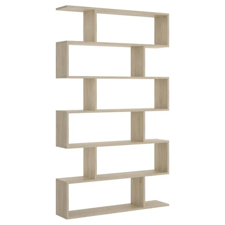 Libreria 80x192h cm design moderno rovere chiaro Zaira