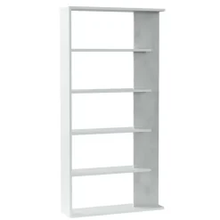 Libreria 90x180h cm moderna bianco opaco cemento Elira