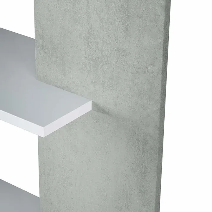 Libreria 180x180h cm moderna design bianco opaco cemento Aline 2