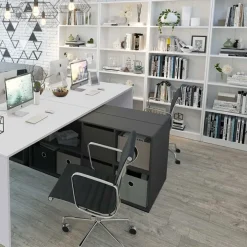 Libreria 80x201h cm moderna soggiorno bianco opaco Allan